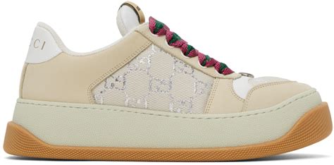 gucci beige screener gg sneakers|Gucci jeweled sneakers price.